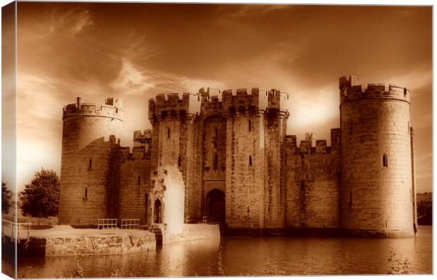  Bodiam Castle Sepia  Canvas Print by pristine_ images