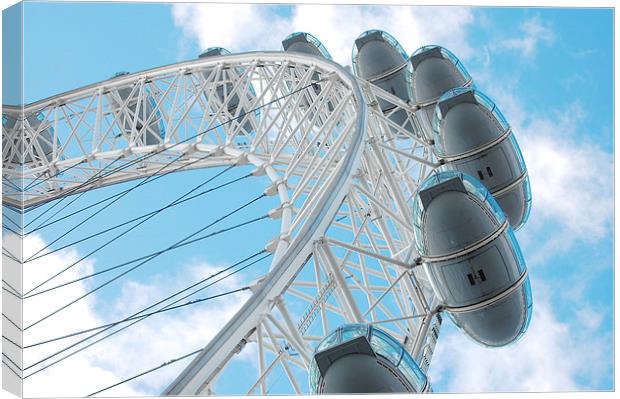  A Cloudy London Eye Canvas Print by pristine_ images