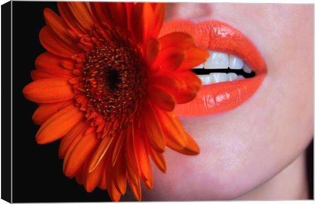 Flower in Mouth Canvas Print by pristine_ images