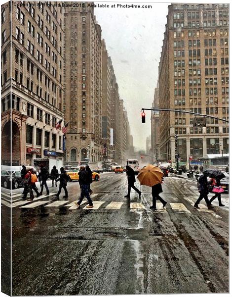  New York 8th Avenue on a winters day Canvas Print by Richard Daw
