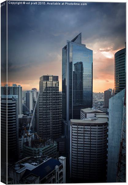  Manila Skyscraper Canvas Print by ed pratt