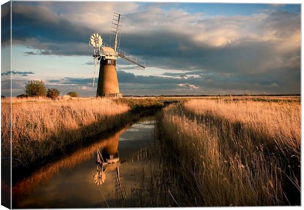  Evening Light Over St. Benet's Drainage Mill Canvas Print by Broadland Photography