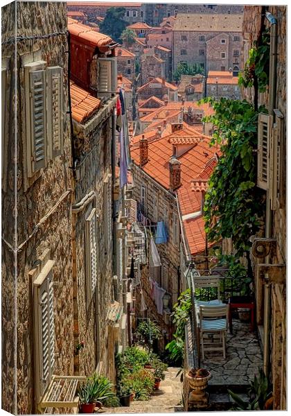  Narrow Streets of Dubrovnik Canvas Print by Broadland Photography