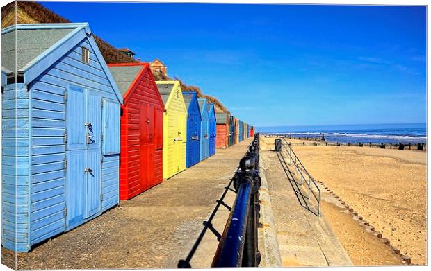  Mundesley Beach Huts Canvas Print by Broadland Photography