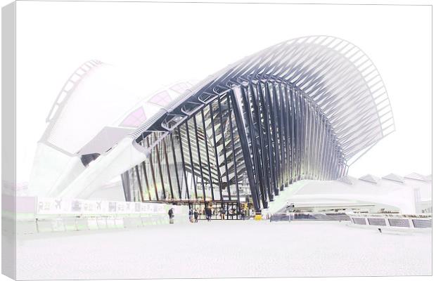  Lyon, France, St Exupery airport and rail station Canvas Print by Michael Chandler