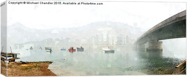  Shoreham on a calm and misty day ... Canvas Print by Michael Chandler