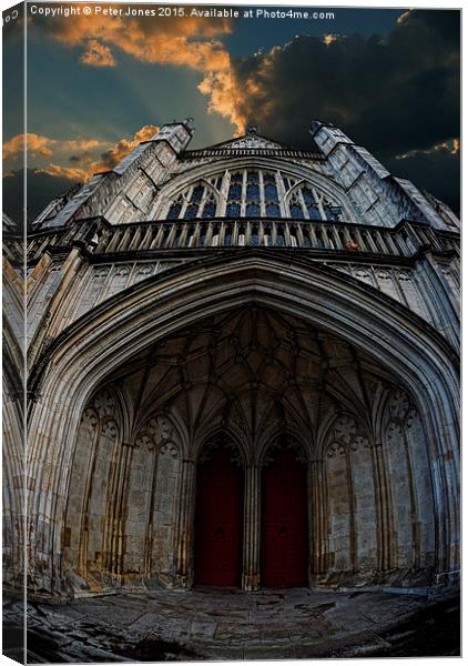  Winchester Cathedral. Canvas Print by Peter Jones