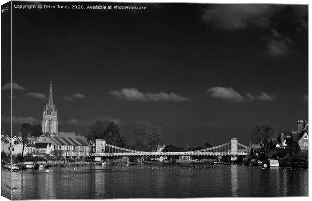 Marlow Bridge Canvas Print by Peter Jones