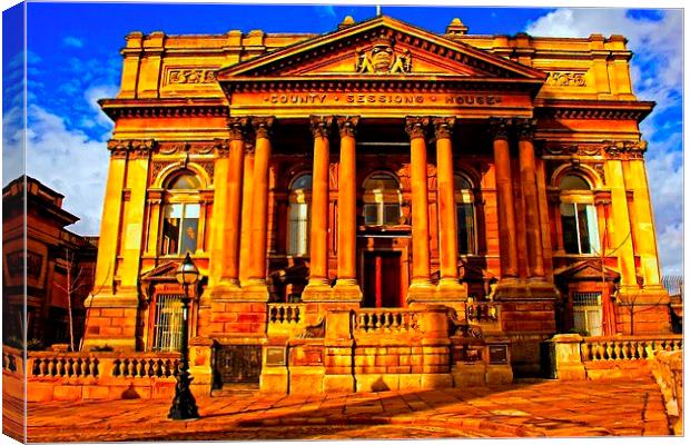 A digitally converted painting of Sessions House i Canvas Print by ken biggs