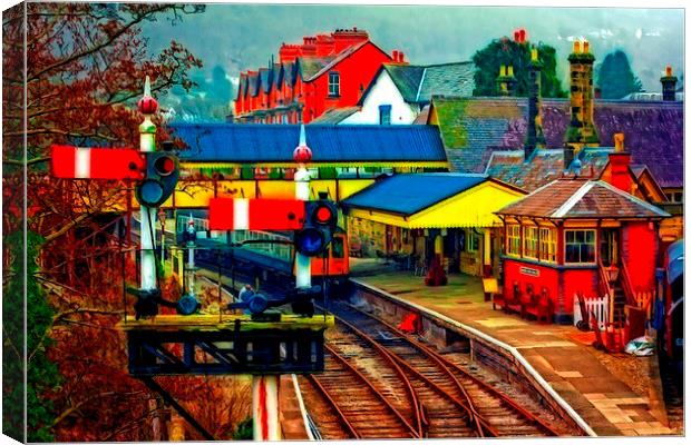 A digitally converted painting of Llangollen railw Canvas Print by ken biggs