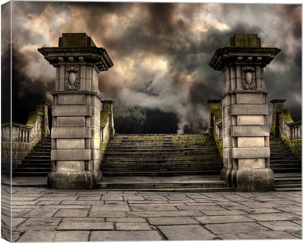 Spooky old sandstone graveyard entrance Canvas Print by ken biggs