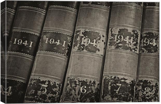 Old volume of library books  Canvas Print by ken biggs