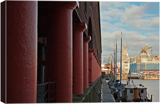 Albert Dock and Liver Buildings Liverpool UK  Canvas Print by ken biggs