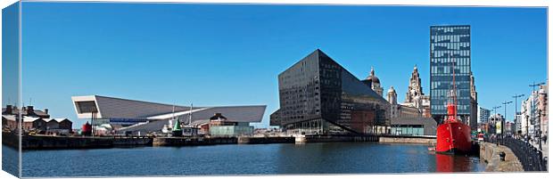 Panoramic View of Liverpool's historic waterfront Canvas Print by ken biggs