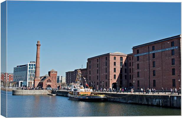 View of Liverpool's historic waterfront Canvas Print by ken biggs