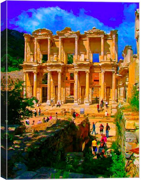 The Library of Celsus in Ephesus Canvas Print by ken biggs