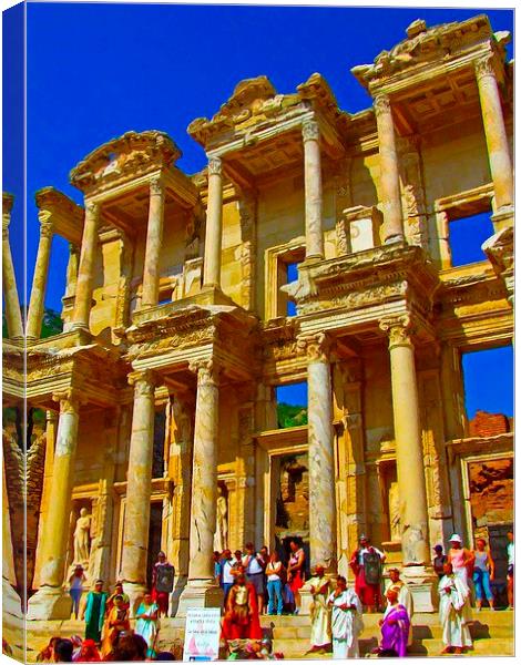 The Library of Celsus in Ephesus Canvas Print by ken biggs