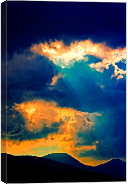 sunrays on a stormy day  Canvas Print by ken biggs