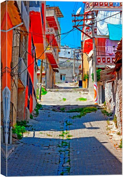 Turkish village street scene Canvas Print by ken biggs