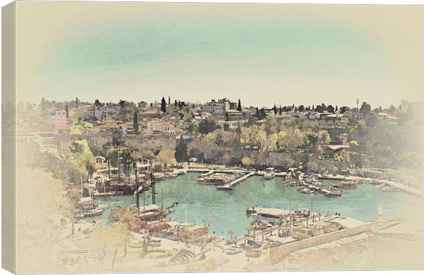  Kaleici harbor Antalya Turkey Canvas Print by ken biggs