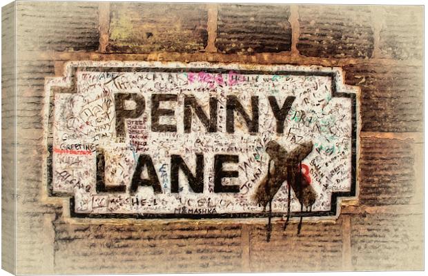  Penny Lane street sign in Liverpool UK Canvas Print by ken biggs