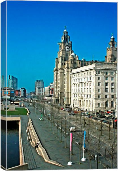  Liverpool waterfront buildings Canvas Print by ken biggs