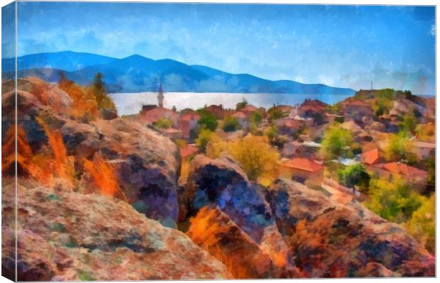 Image in painting style of View of Kapikiri overlo Canvas Print by ken biggs