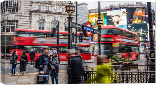 People on the move - Piccadilly Circus, London Canvas Print by Andrew Scott