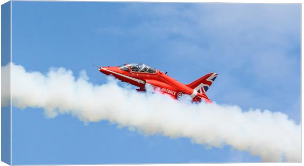  RAF Red Arrow - Through the Smoke Canvas Print by Andrew Scott