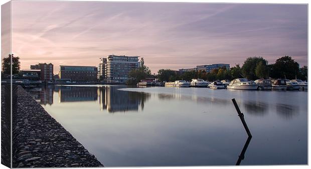  Sunrise, Lincoln Brayford Pool Canvas Print by Andrew Scott