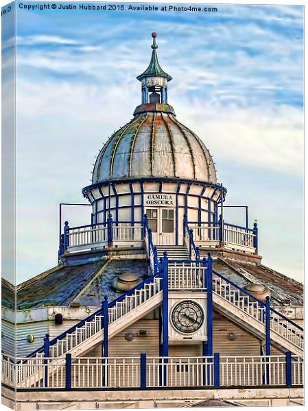  Eastbourne Pier, Camera Obscura. Canvas Print by Justin Hubbard