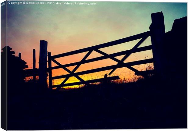 Broken gate at sunset Canvas Print by David Cockell