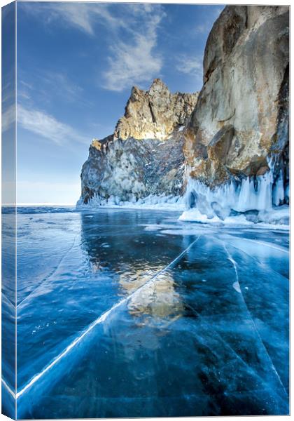 Blue Ice of the Lake Baikal Canvas Print by Svetlana Korneliuk