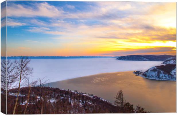 Lake Baikal and Angara River Canvas Print by Svetlana Korneliuk