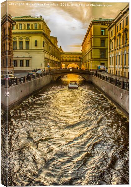 Swan Canal in St. Petersburg Canvas Print by Svetlana Korneliuk