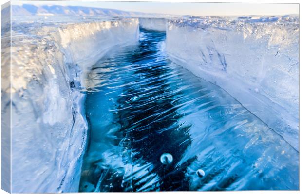 The crack of Baikal ice Canvas Print by Svetlana Korneliuk