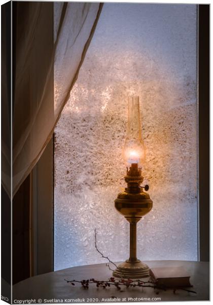 Frozen night window Canvas Print by Svetlana Korneliuk