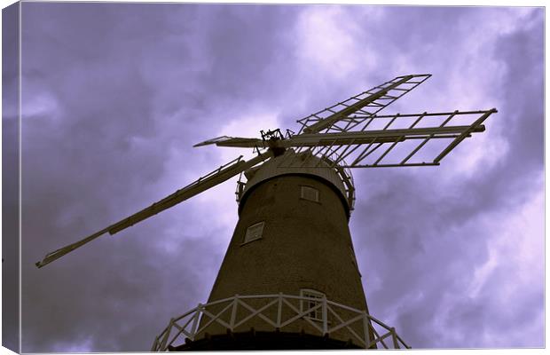  Bircham Windmill and Stormy Skies Canvas Print by Paul Stokes