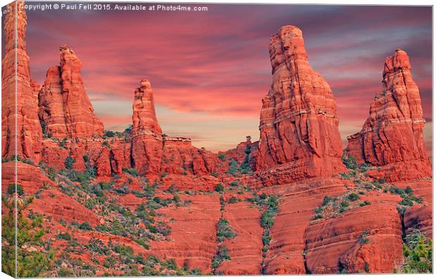 Red Rocks Canvas Print by Paul Fell
