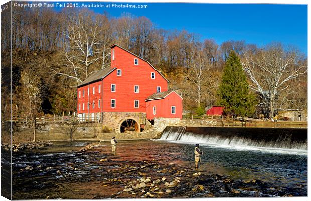 Red Mill Canvas Print by Paul Fell