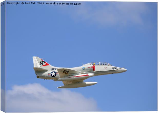 TA-4J Skyhawk Canvas Print by Paul Fell