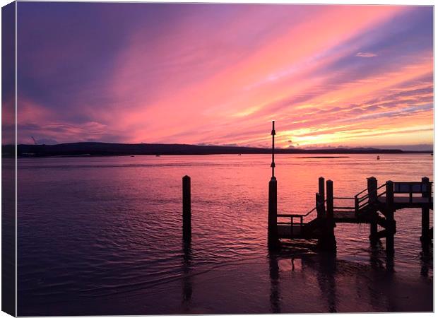  Poole Harbour Sunset Canvas Print by Tom Coombes