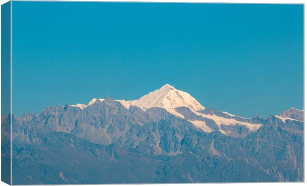 Landscape view of snow covered mountain range Canvas Print by Ambir Tolang