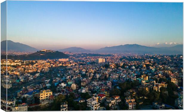 aerial view of kathmandu valley Canvas Print by Ambir Tolang