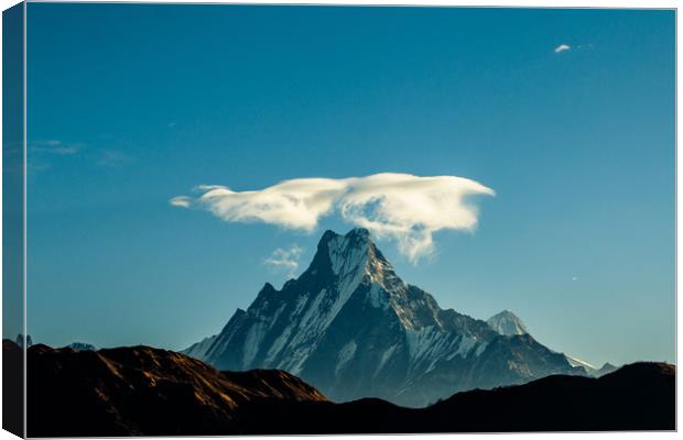 wearing  Cloud Crown Mount Fishtail Canvas Print by Ambir Tolang