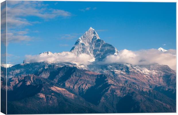 Mount Fishtail Canvas Print by Ambir Tolang
