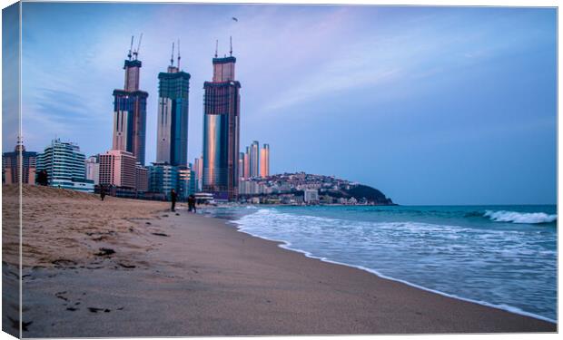 seascape of Busan beach, Canvas Print by Ambir Tolang