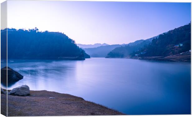 landscape view of lake Canvas Print by Ambir Tolang