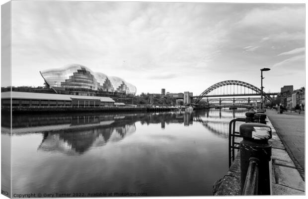 Reflections of the quayside Canvas Print by Gary Turner