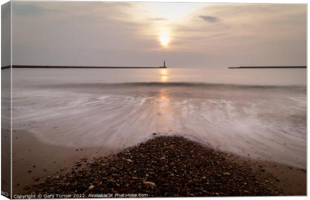 Sunrise Over Roker Pier Canvas Print by Gary Turner